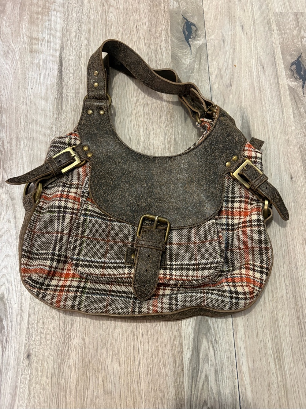 Y2K plaid tweed purse